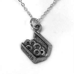 Miniature Box of Donuts Charm Necklace